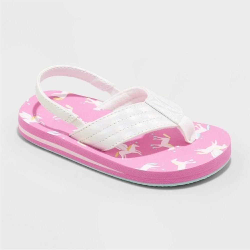 Shawn Unicorn Print Slip-On Flip Flop Sandals NWT